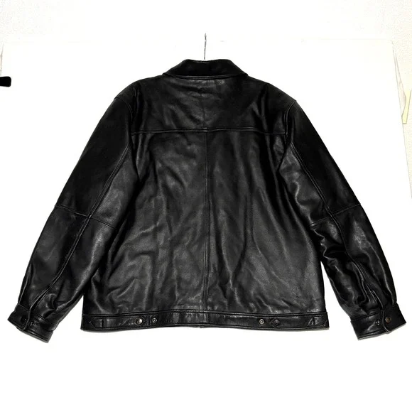 Northern‎ Explorer Mens Black VTG Leather Zip Up Jacket Biker Motorcyle Bomber L